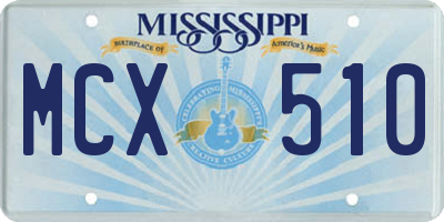 MS license plate MCX510