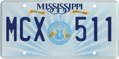 MS license plate MCX511