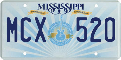 MS license plate MCX520