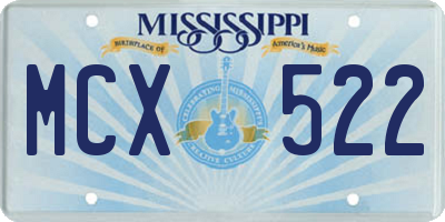 MS license plate MCX522