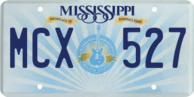 MS license plate MCX527