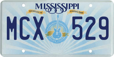 MS license plate MCX529