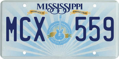 MS license plate MCX559