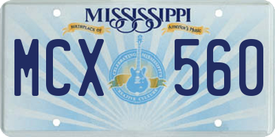 MS license plate MCX560