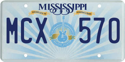 MS license plate MCX570