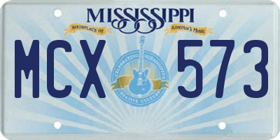 MS license plate MCX573
