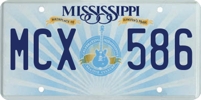 MS license plate MCX586