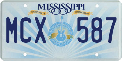 MS license plate MCX587