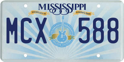 MS license plate MCX588