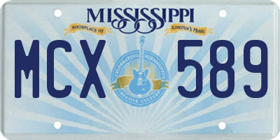 MS license plate MCX589