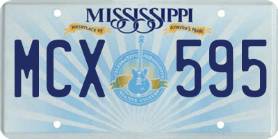 MS license plate MCX595