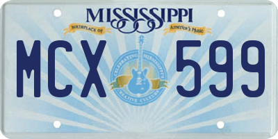 MS license plate MCX599
