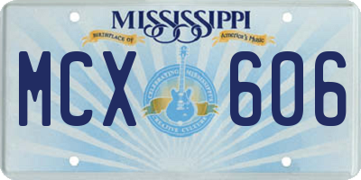 MS license plate MCX606