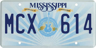 MS license plate MCX614