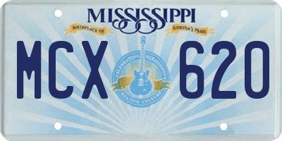 MS license plate MCX620