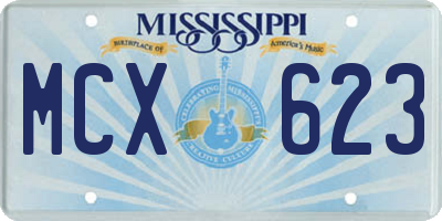 MS license plate MCX623