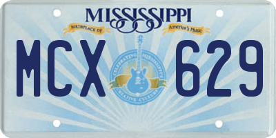 MS license plate MCX629