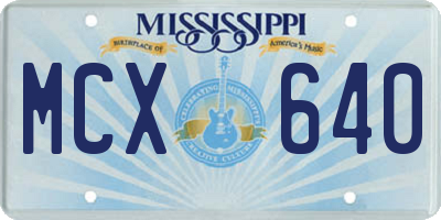 MS license plate MCX640