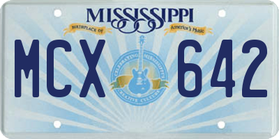 MS license plate MCX642
