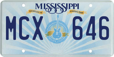 MS license plate MCX646