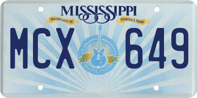 MS license plate MCX649