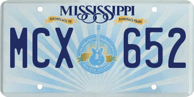 MS license plate MCX652