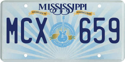 MS license plate MCX659