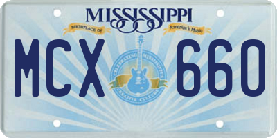 MS license plate MCX660