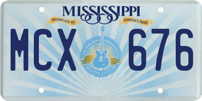 MS license plate MCX676