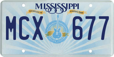 MS license plate MCX677