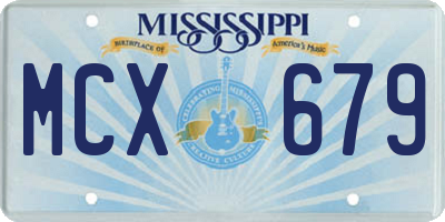 MS license plate MCX679