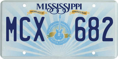 MS license plate MCX682