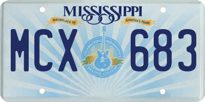 MS license plate MCX683