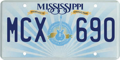 MS license plate MCX690