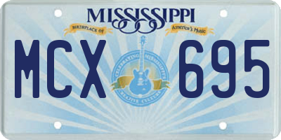 MS license plate MCX695