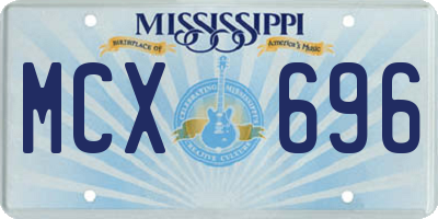 MS license plate MCX696