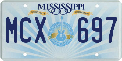 MS license plate MCX697