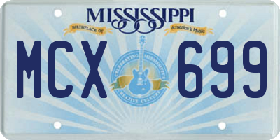 MS license plate MCX699