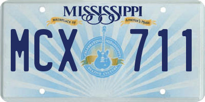 MS license plate MCX711