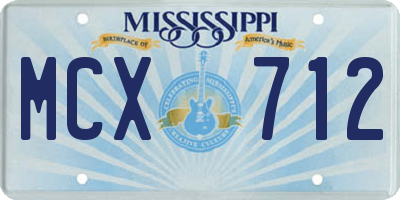MS license plate MCX712
