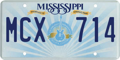 MS license plate MCX714