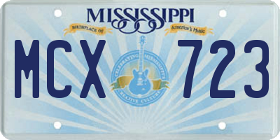 MS license plate MCX723