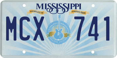 MS license plate MCX741