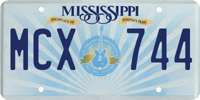 MS license plate MCX744