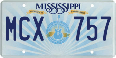 MS license plate MCX757