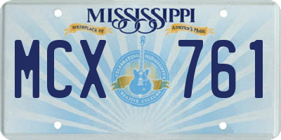MS license plate MCX761