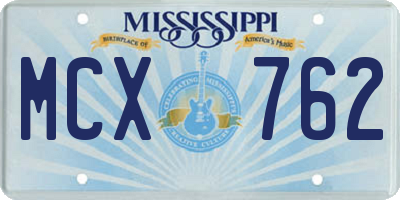 MS license plate MCX762