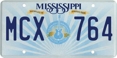 MS license plate MCX764