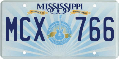 MS license plate MCX766