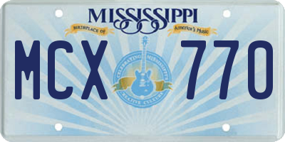 MS license plate MCX770